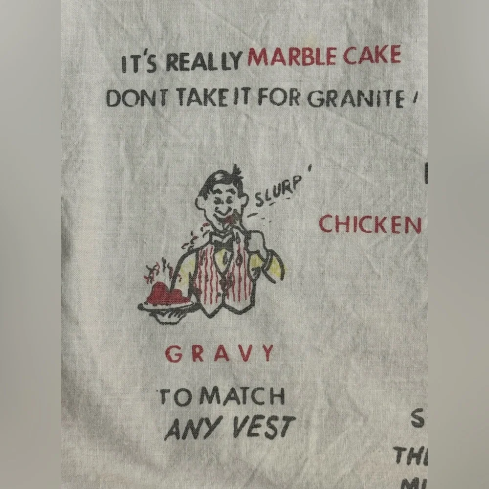Vintage 1950s‎ BBQ Menu Apron Novelty Cartoon Pigs Kitsch Mid Century USA